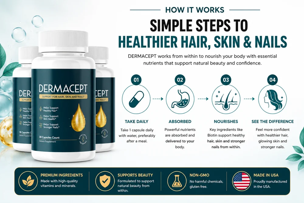 Dermacept how it works: take daily, absorbed, nourishes, see the difference